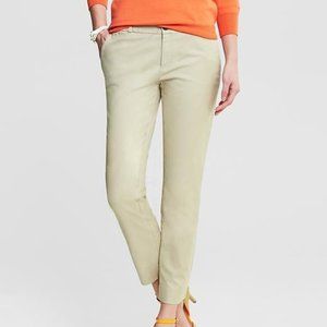 BANANA REPUBLIC HAMPTON FIT CROP COTTON PANTS TAN SIZE 10